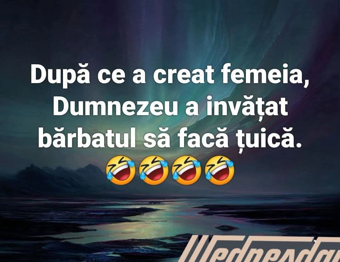 După ce a creat femeia, Dumnezeu a învățat bărbatul să facă țuică