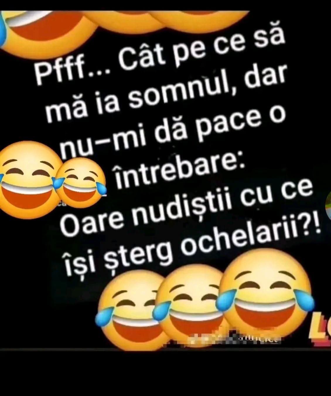 Cât pe ce să mă ia somnul, dar nu-mi dă pace o întrebare: oare nudiștii cu ce își șterg ochelarii?!