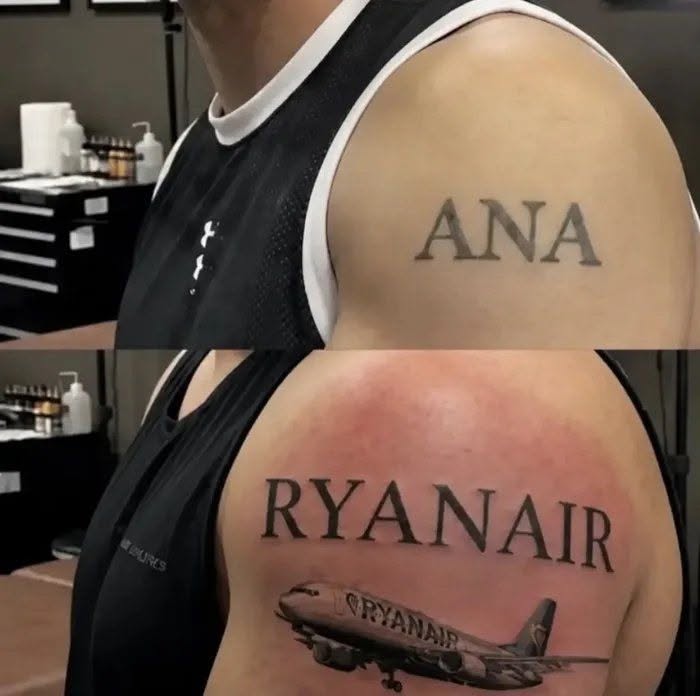 Tatuajul ANA, refăcut în RYANAIR