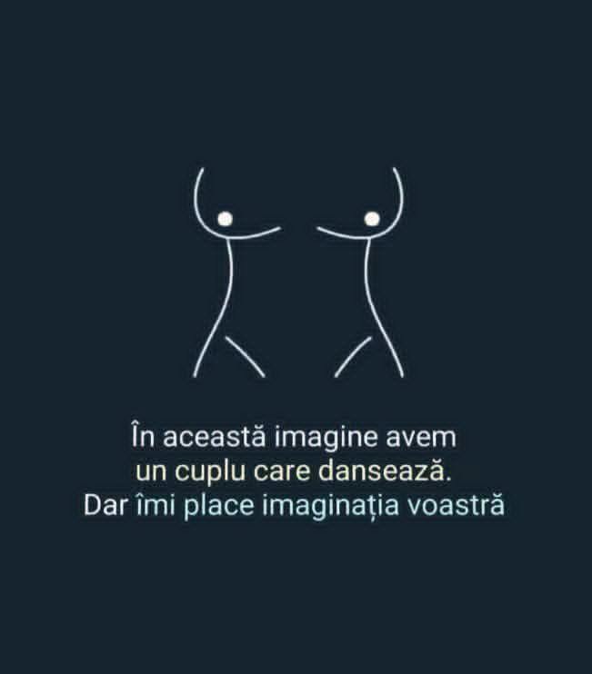 În această imagine avem un cuplu care dansează. Dar îmi place imaginația voastră