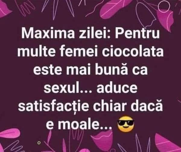 Maxima zilei: pentru multe femei ciocolata e mai bună ca sexul, aduce satisfacție chiar dacă e moale