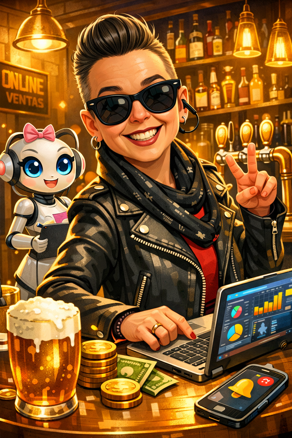 Caricatura de la creadora Rocío