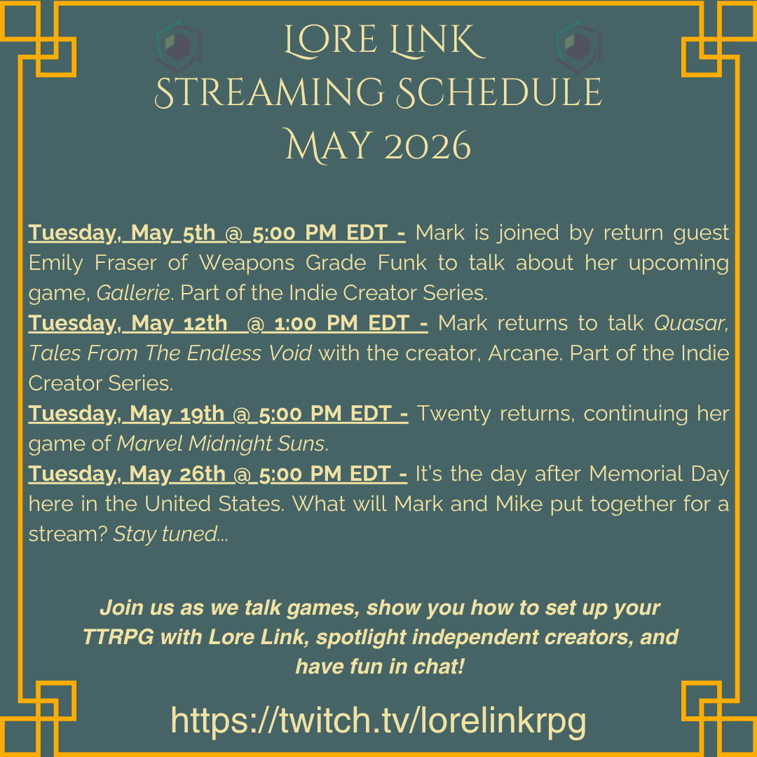 A graphic showing the streaming schedule listed below.