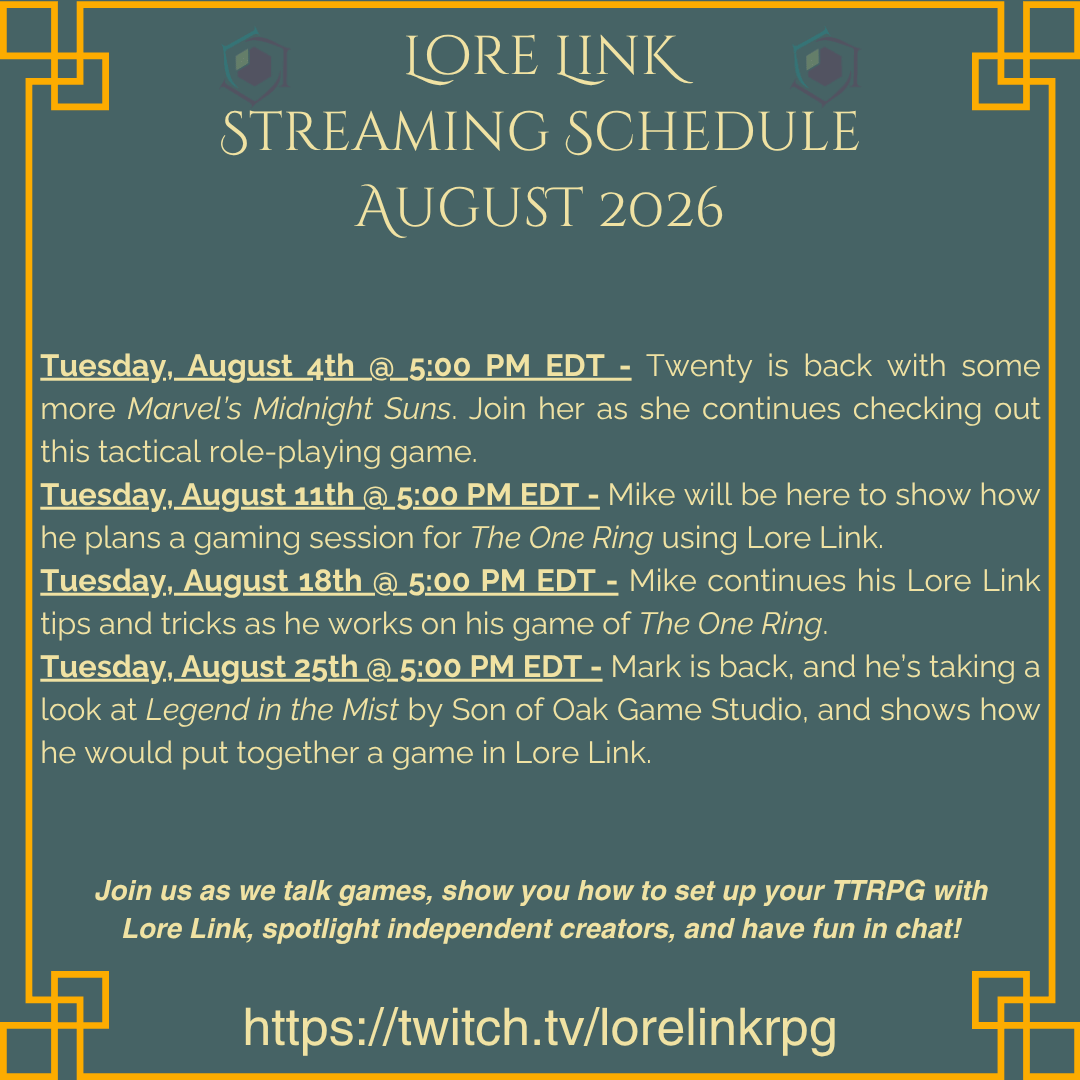 TwitchSchedule202608 An image summarizing the Twitch schedule that's listed below.