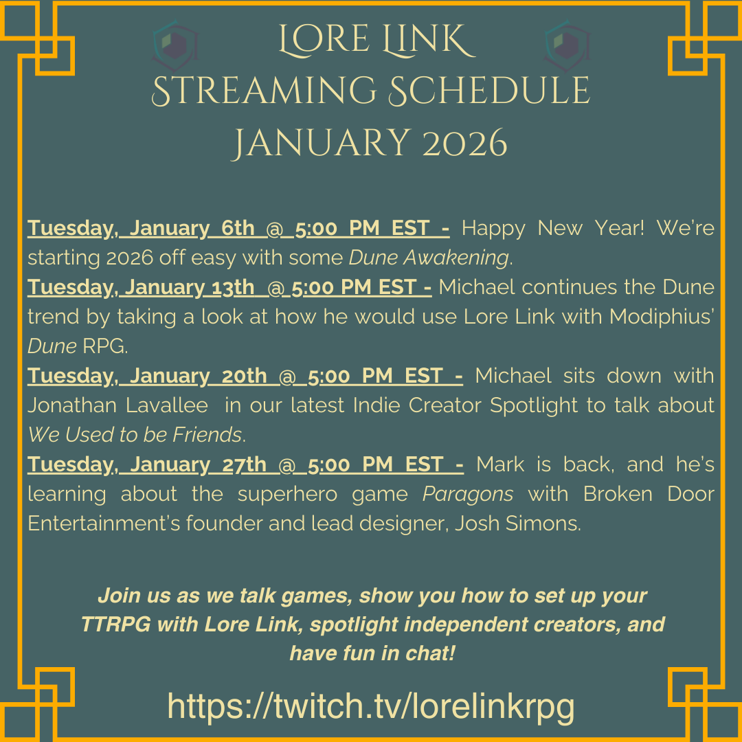Image showing the upcoming streaming schedule for January. All of these streams are mentioned in the blog post.