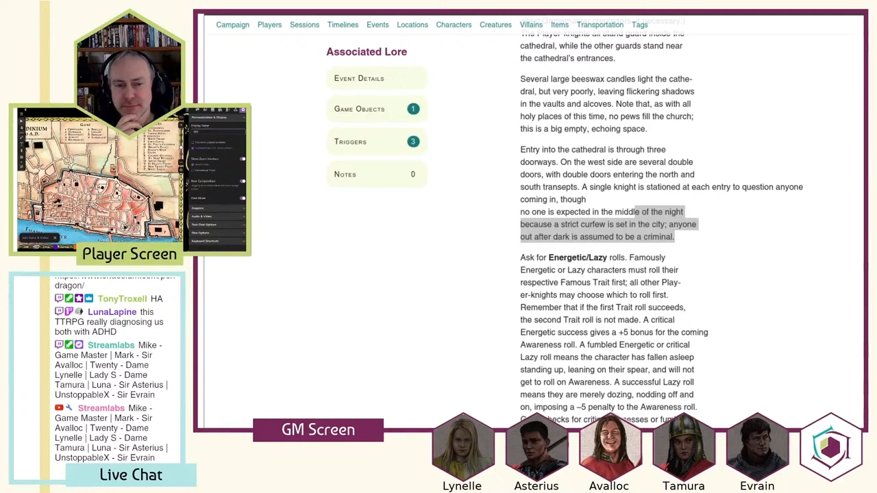 Mike in the driver's seat, running the Lore Link Players through Pendragon. 