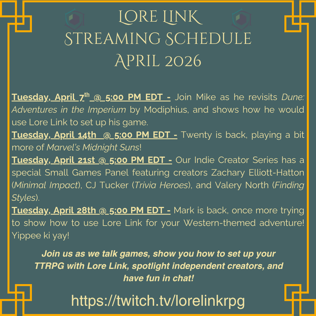 A fancy image showing the Twitch schedule for the month. All information in the image is in the posting underneath.