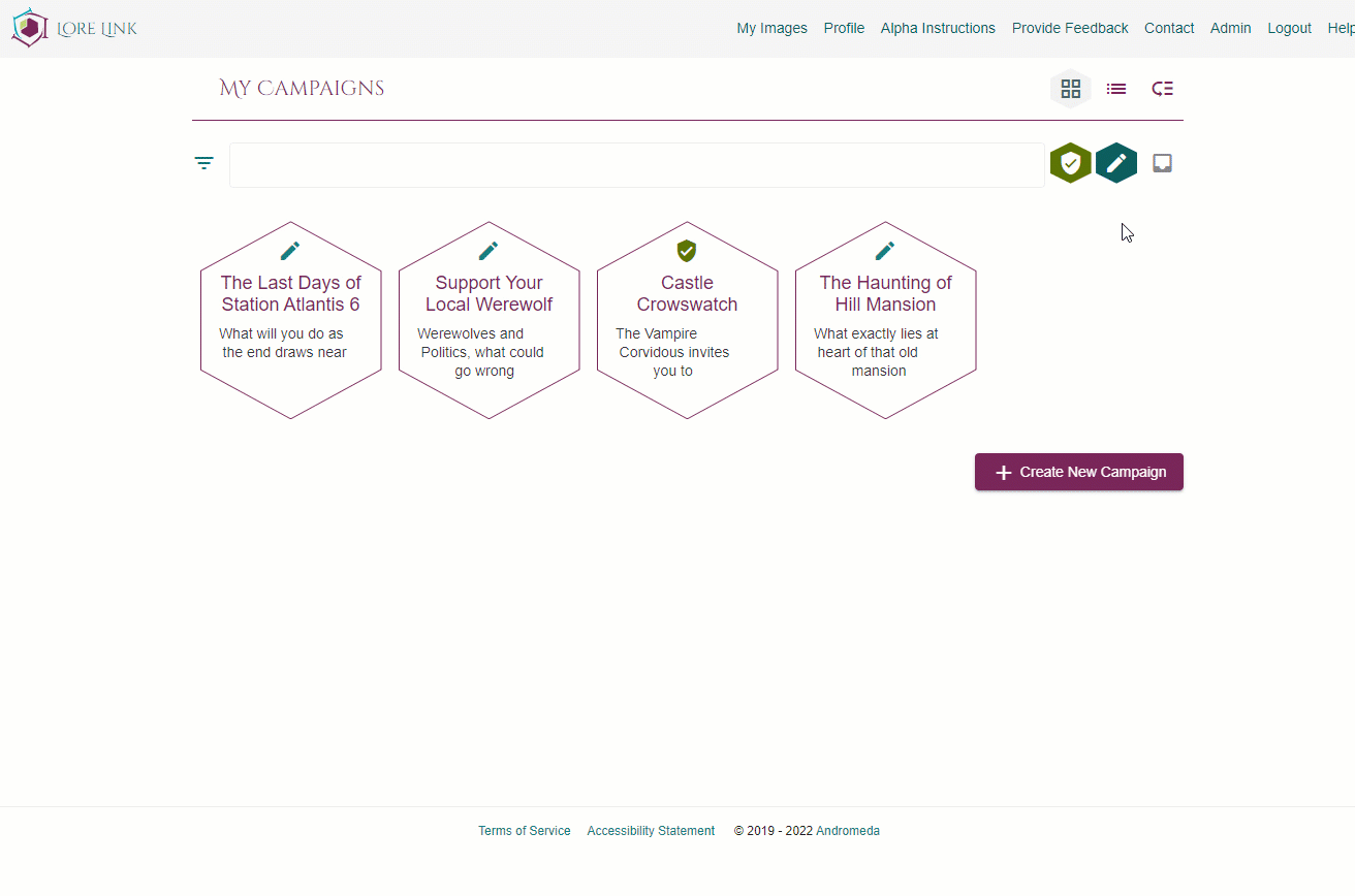 Campaign Sorting And Filtering Animaged gif showing all of the options for sorting and filtering your different campaigns