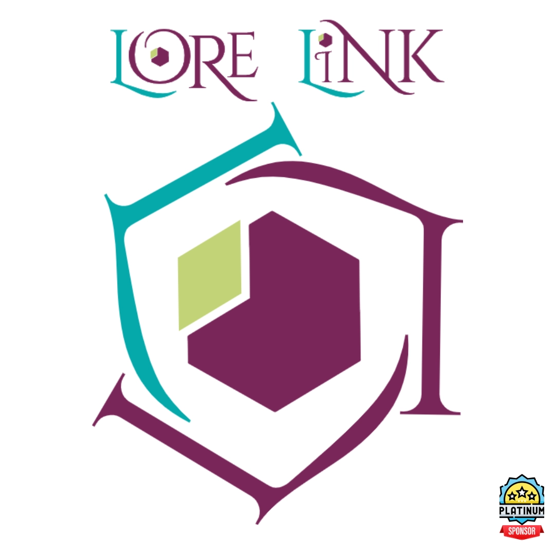 The Lore Link logo, with an image in the corner reading "Platinum Sponsor".