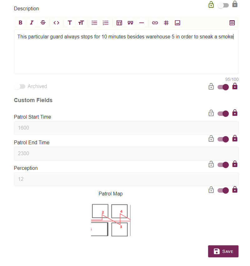 Screen capture showing templates on Lore Link