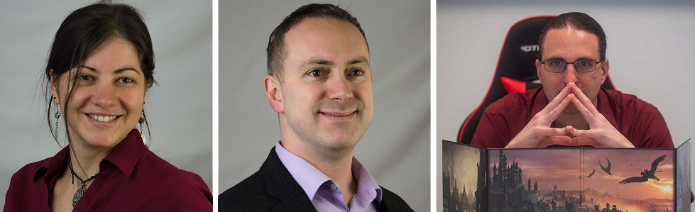 Headshots of (from left to right) Martine Dowden, Mike Dowden, and Mark Della-Croce