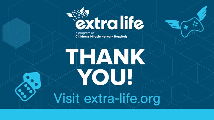 Extra Life "Thank you!" card