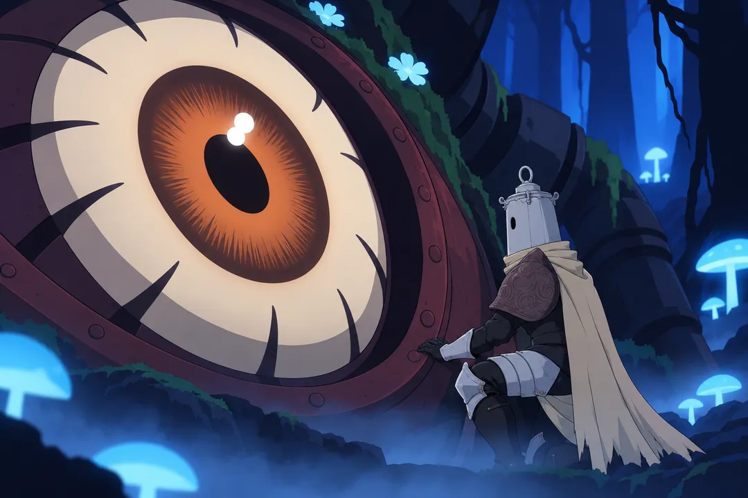 Held on the same frozen pose, the giant eye and Lanterne both utterly still, the calm before the outburst.