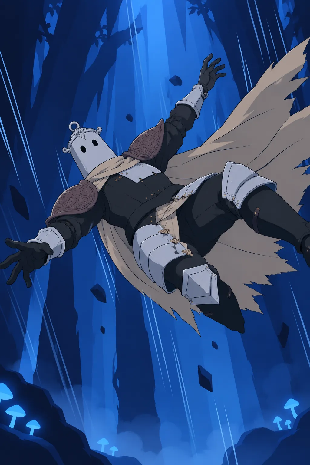 Lanterne's body twists fully sideways in mid-air, arms outstretched and empty.