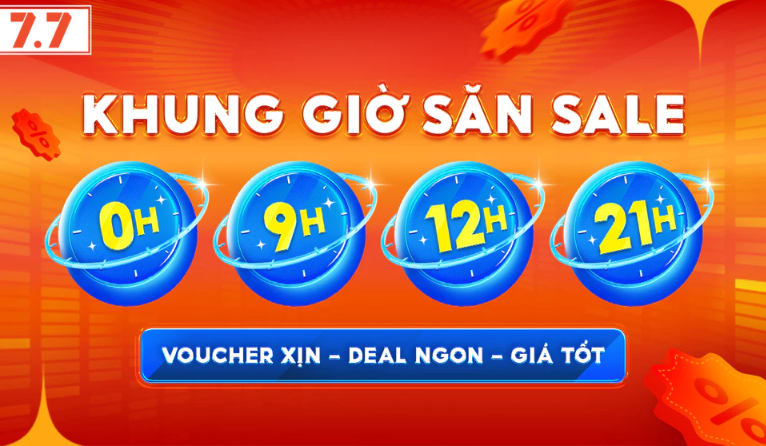 khung giờ săn sale shopee 7.7