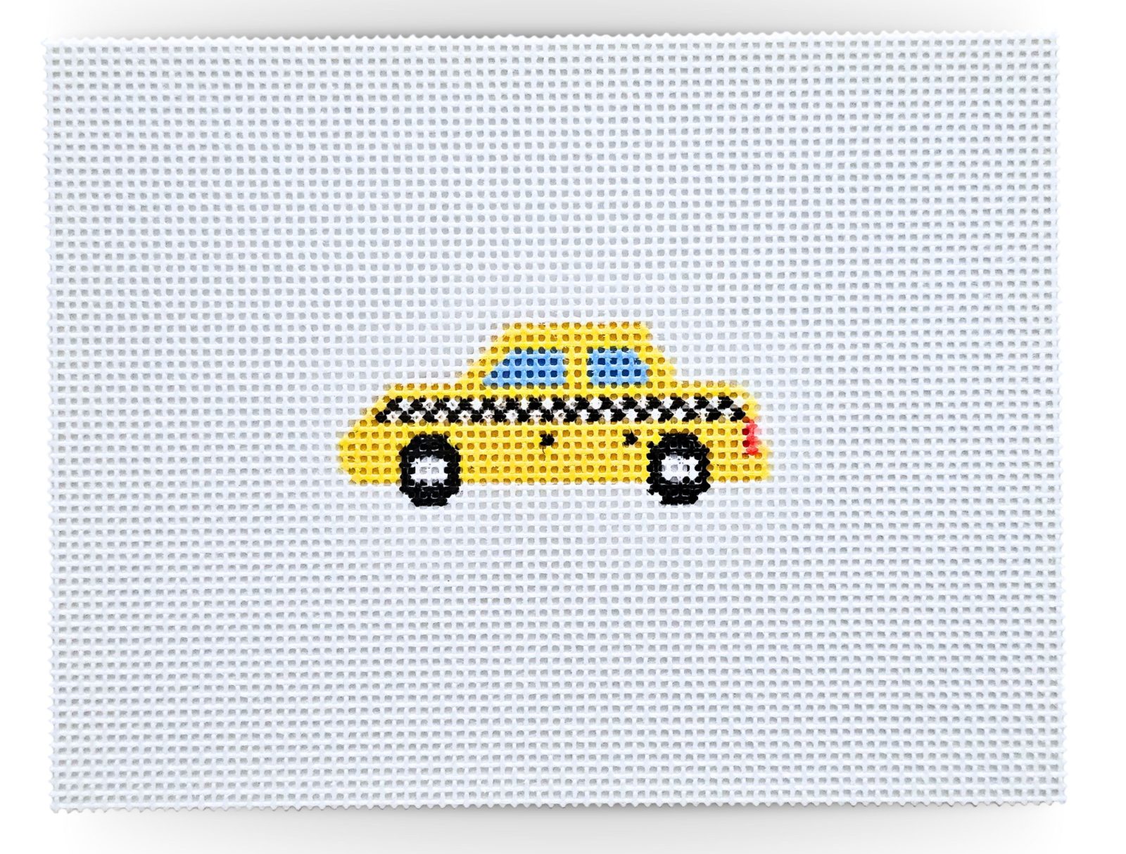 Taxi finished needlepoint piece