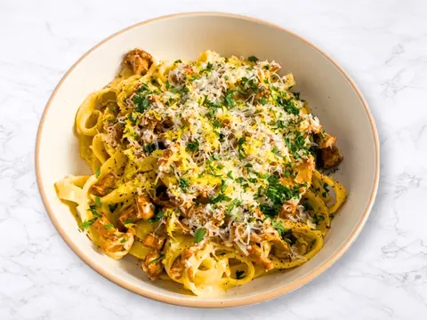Creamy Chanterelle Tagliatelle