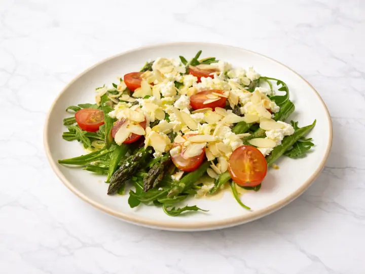 Grilled Asparagus Salad with Feta & Lemon Vinaigrette