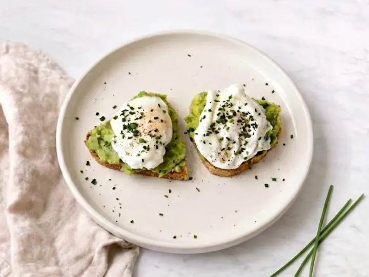 Heart-Shaped Avocado Toast with a Poached Egg