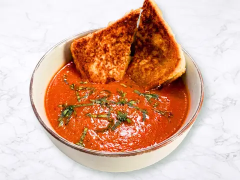 Roasted Tomato Soup with Grilled Cheese