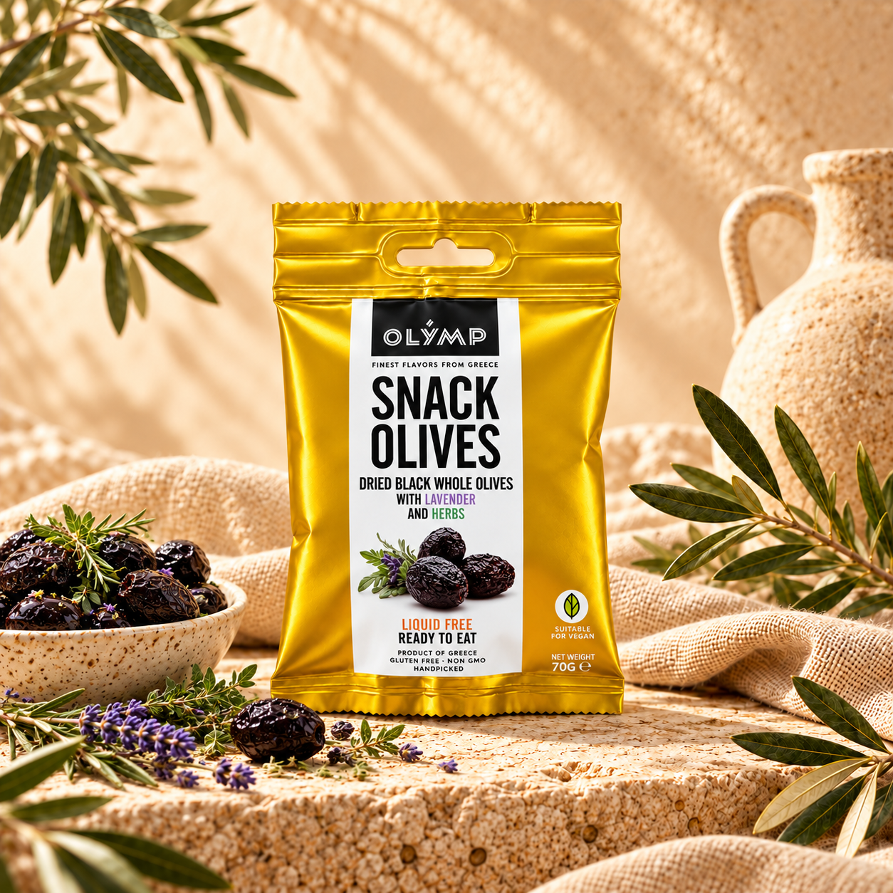 Snack olives with lavender