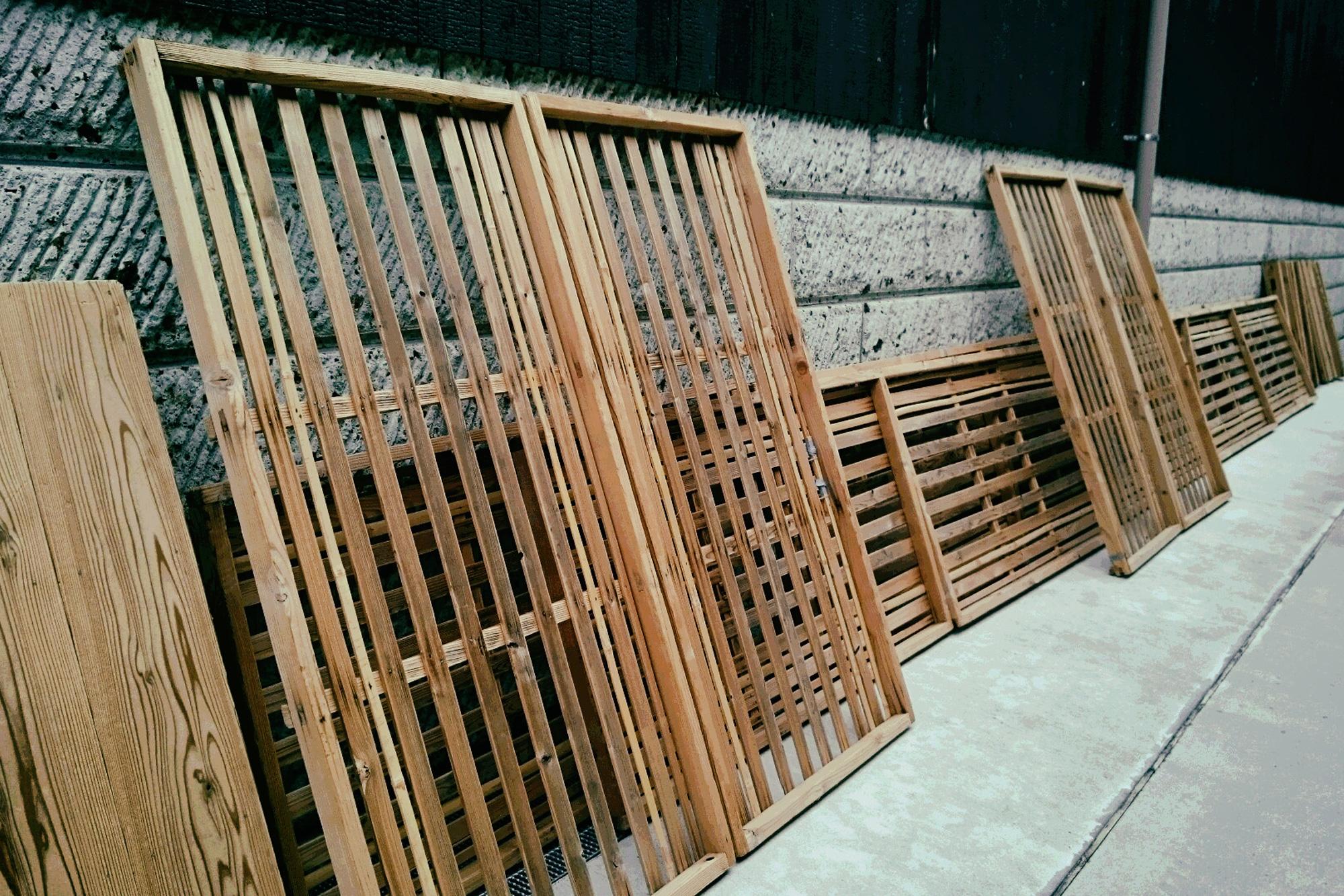 Drying racks set out ahead of the brewing season