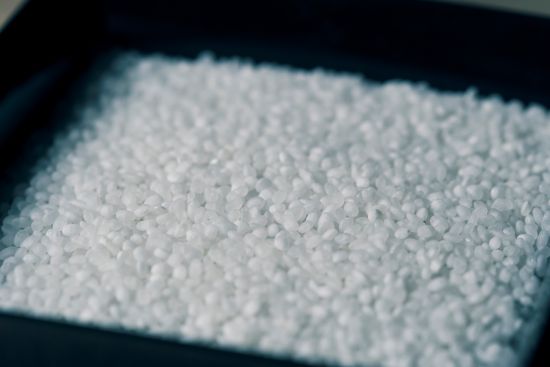 Close-up of polished sake rice used for koji (milled to 60%).