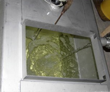 Moromi (fermenting mash) inside a fermentation tank
