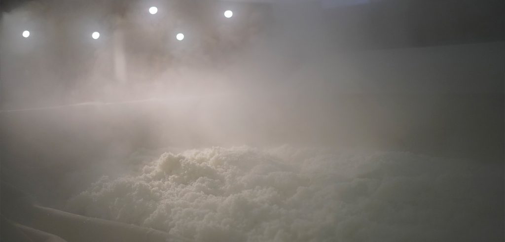Steaming moromi mash during fermentation
