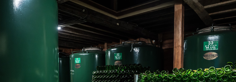 Storage tanks in the aging cellar