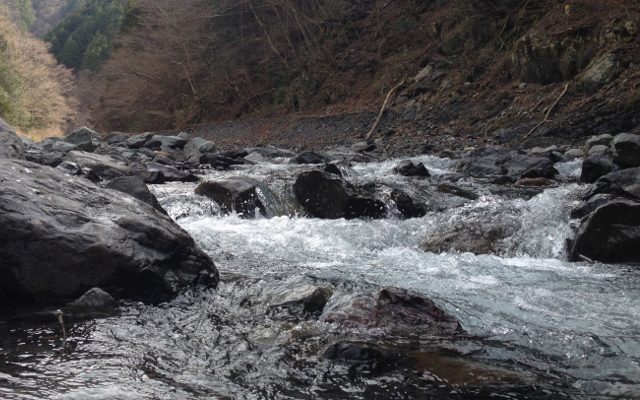 The Abe River, source of the brewery's underground brewing water