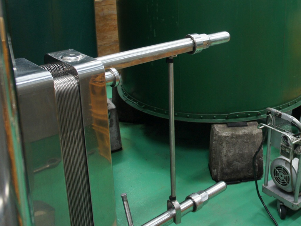Pasteurization (hiire) equipment used in the aging process.