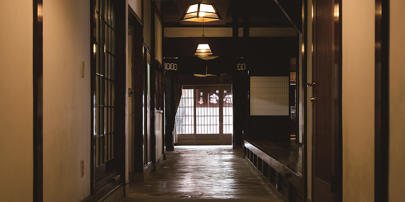 An interior corridor of the historic brewery building.