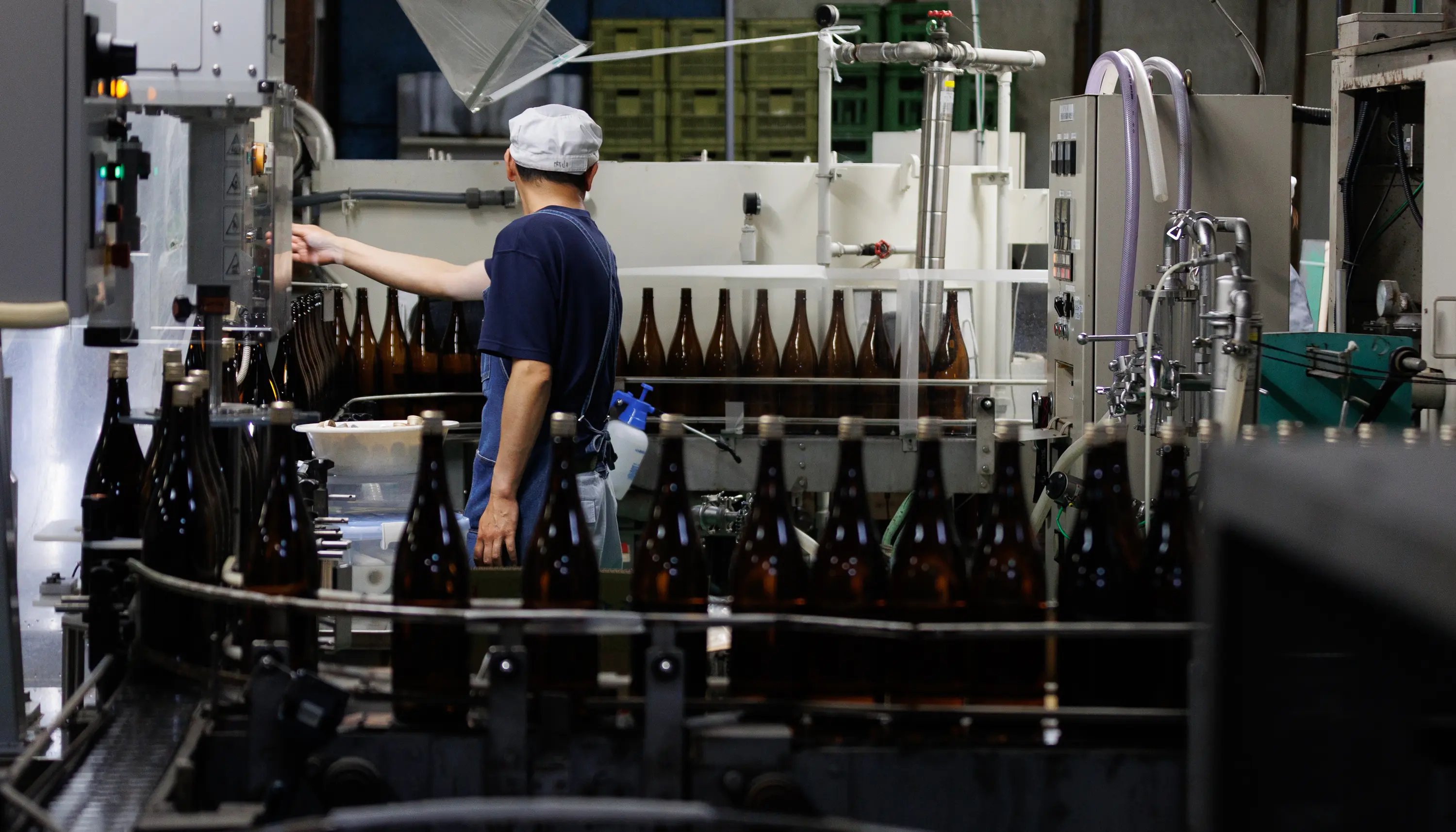 Bottling line inside the brewery.