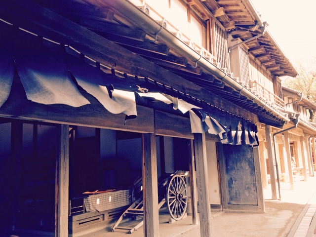 Traditional storefront with indigo awning