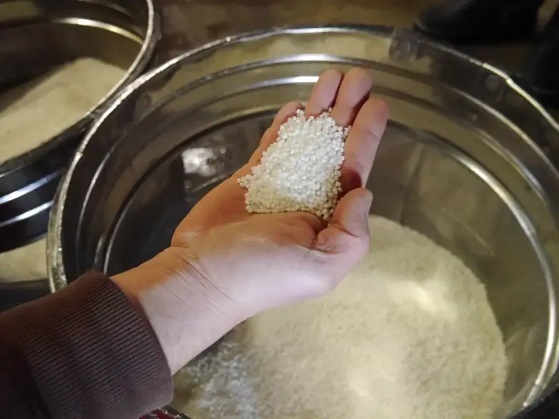 Rice washing during the brewing process