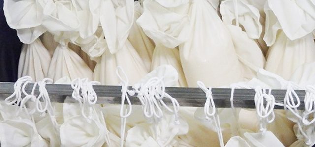 Moromi pressing bags (fune) used in the sake brewing process