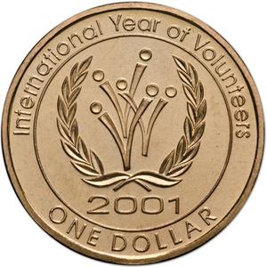 2001 Volunteers Queen Elizabeth II 1 Dollar