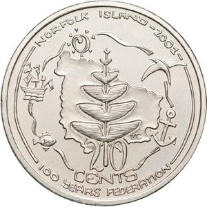 2001 Norfolk Island Queen Elizabeth II 20 Cents