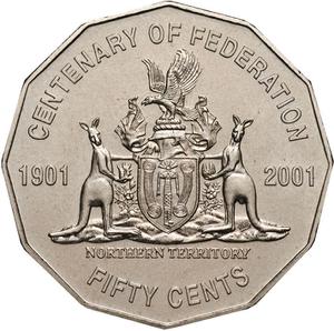 2001 Northern Territory Queen Elizabeth II 50 Cents