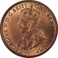 King George V Half Penny half penny and penny coin