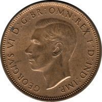 King George VI Half Penny half penny and penny coin