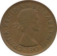 Queen Elizabeth II Half Penny half penny and penny coin