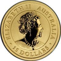 15 Dollars Gold kangaroo & nugget coin