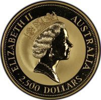 2500 Dollars Gold kangaroo & nugget coin