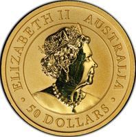 50 Dollars Gold kangaroo & nugget coin