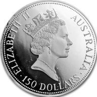 150 Dollars kookaburra bullion coin