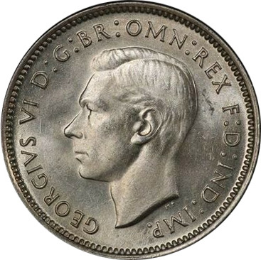1942 King George VI Sixpence