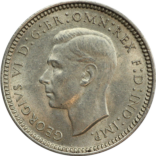 1943 King George VI Threepence