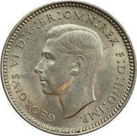 King George VI Threepence threepence and sixpence coin